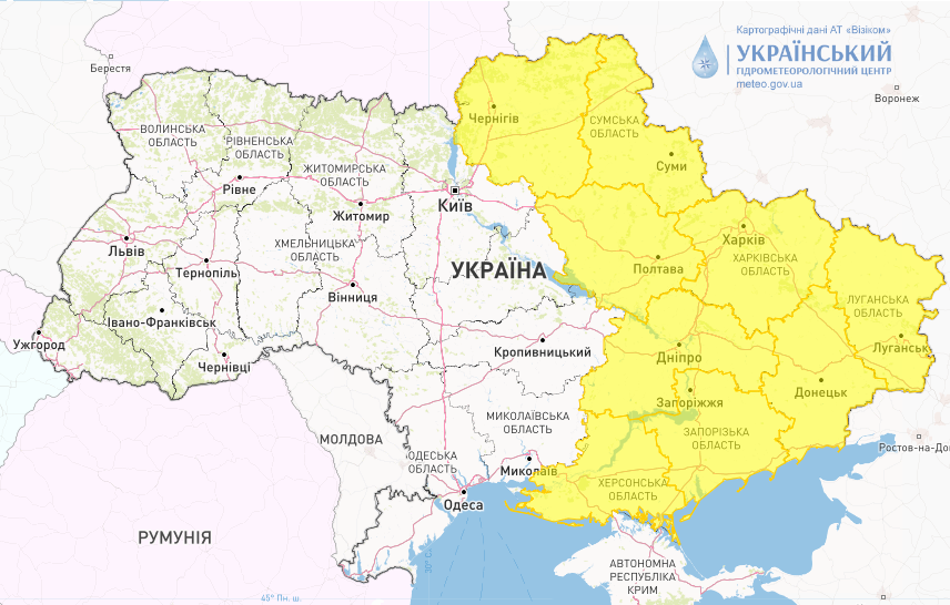 У багатьох областях 21 липня будуть грози. / © Укргідрометцентр