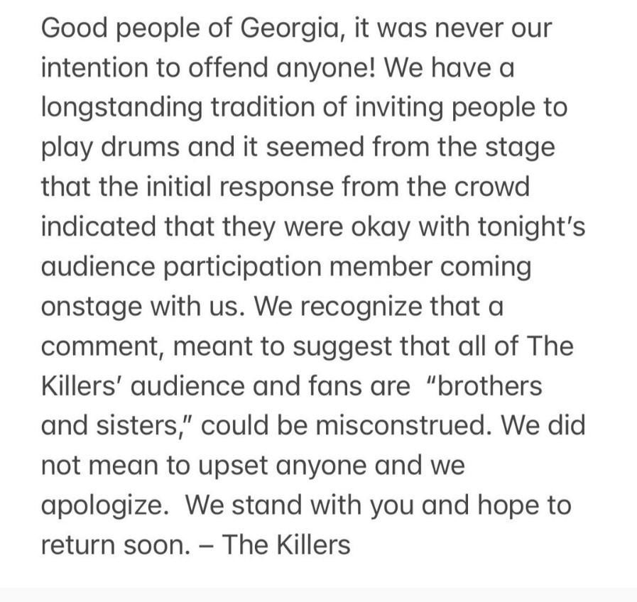 The Killers о скандале в Батуми / © instagram.com/thekillers