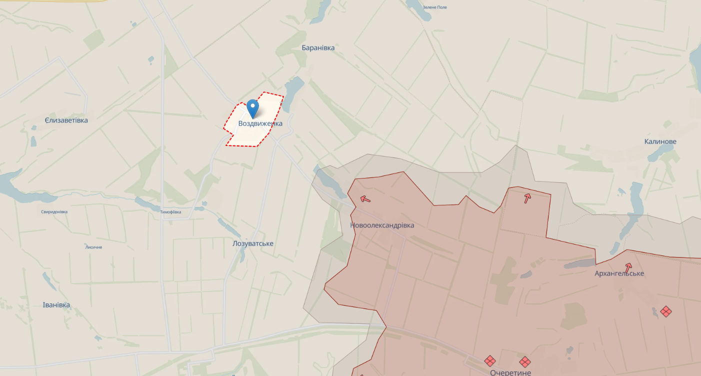 Росіяни могли захопити Новоалександрівку. Мапа Deepstatemap. / © 