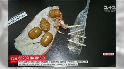 Військовослужбовець намагався вивезти з Луганщини гранати у спідньому
