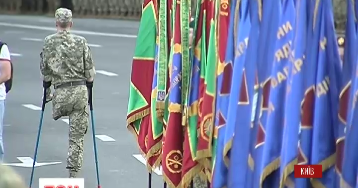 Во время репетиции Марша Независимости на Крещатике в Киеве