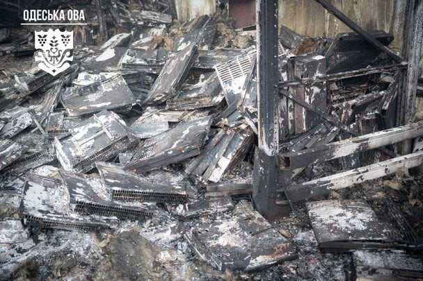 Flames engulfed a warehouse storing household appliances, including boilers and heaters. / © Odesa Regional Military Administration