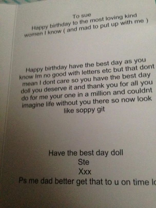 Лист Сте для С'ю / © thesun.co.uk