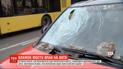 У Києві шматки від Дегтярівського мосту обвалились на машину