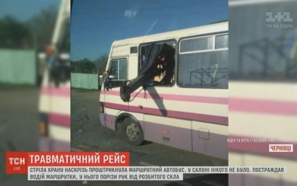 Кран насквозь проткнул маршрутку в Черновцах