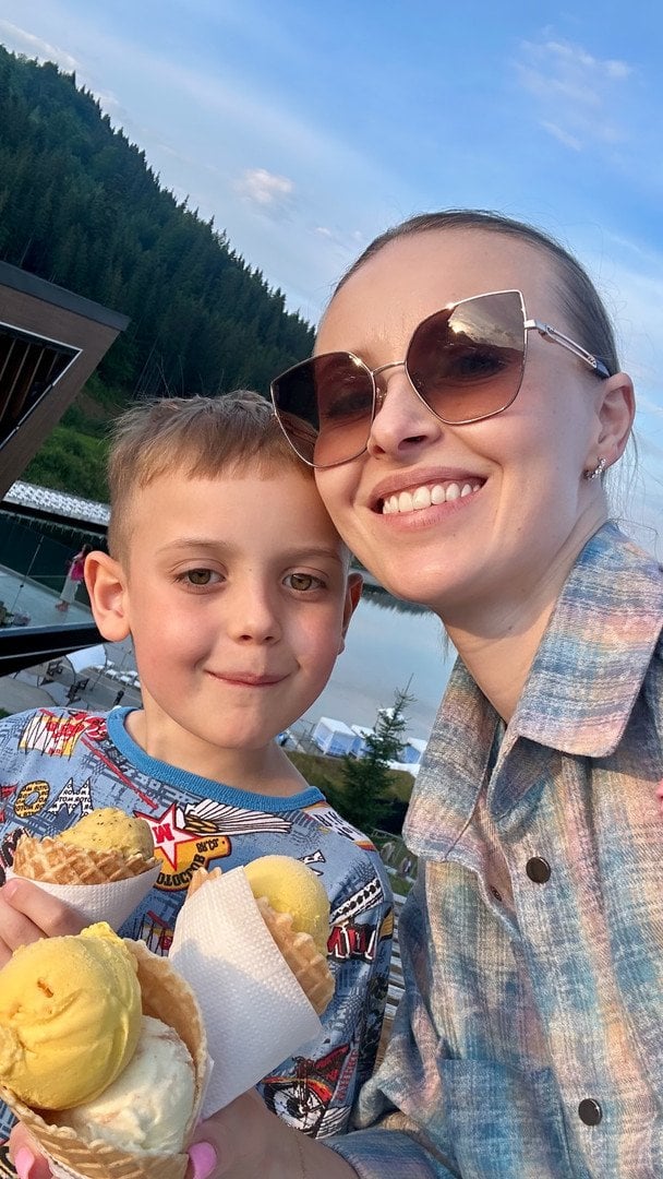 Анна Сагайдачна з сином / © instagram.com/annasagaidachnaya