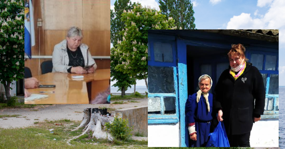 Колаборантка Ольга Барановська на “громадських слуханнях”  у жовтні 2023 року