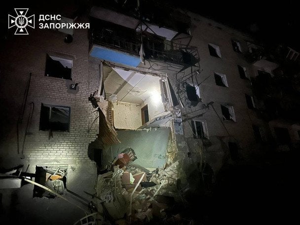 Атака на Запорізьку область 22 січня. / © ДСНС України