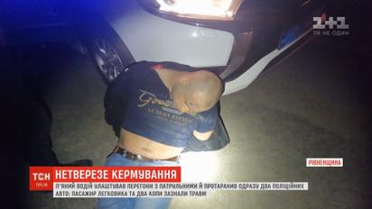 Пьяный водитель "евробляхи" устроил гонки с патрульными и протаранил два авто