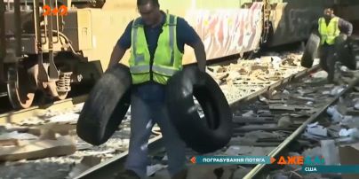 Вблизи США среди бела дня банда на ходу ограбила грузовой поезд