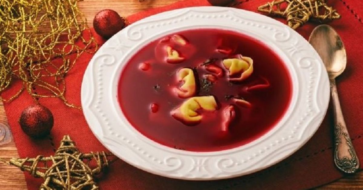Пісний борщ з вушками