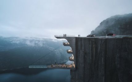 В Норвегии откроют отель, встроенный в скалу