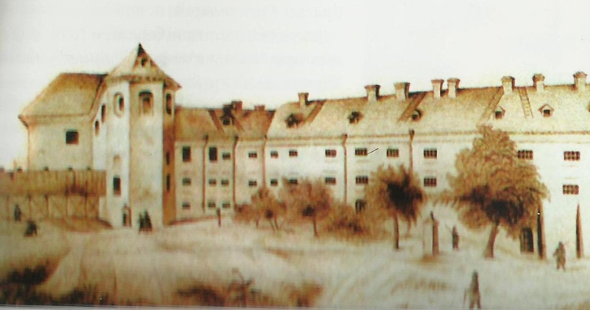 «Кармелитская тюрьма» на рисунке Скшишевского, 1863 год