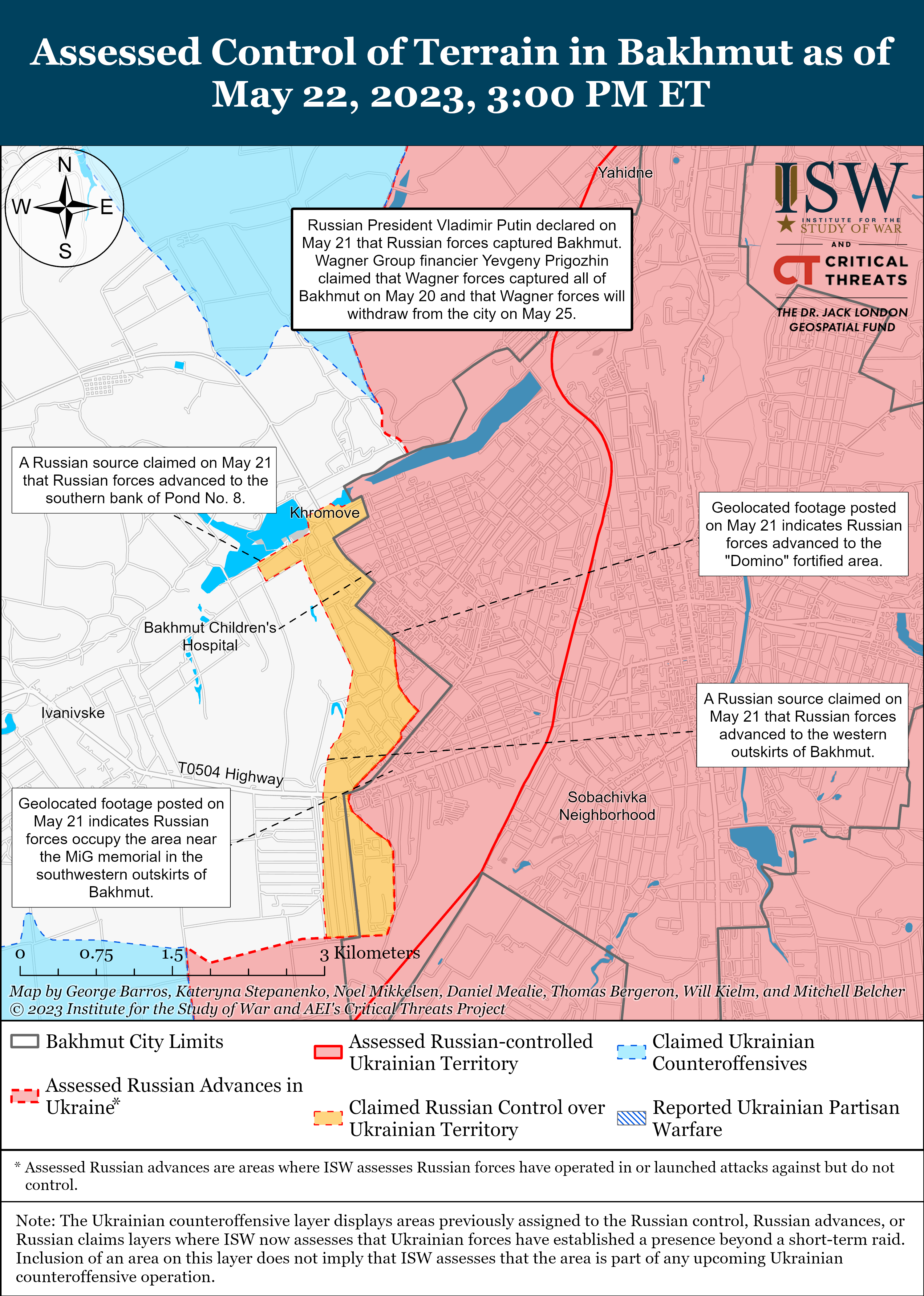 Ситуація в Бахмуті. Карта боїв ISW/ / © 