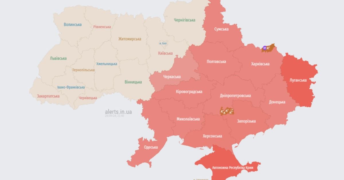 Карта тривог 24 вересня