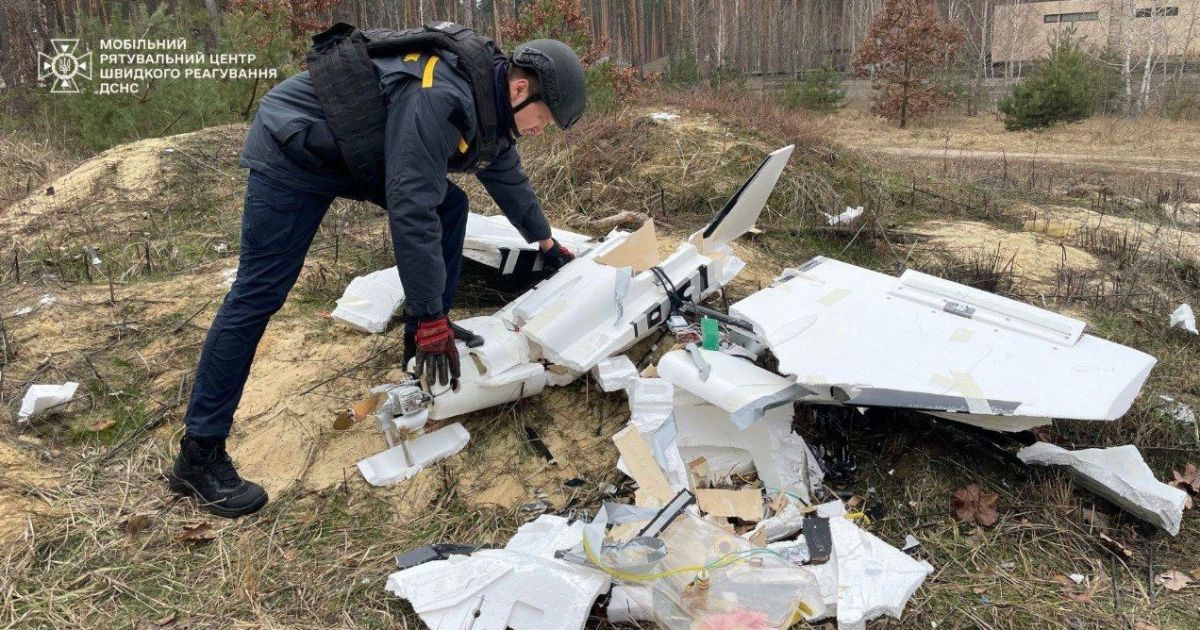 Остатки российского беспилотника "Гербера" в Киевской области