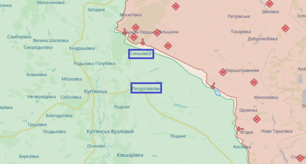 Sinkivka e Petropavlivka sulla mappa / © Deepstatemap