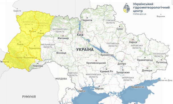 Попередження про небезпечні метеорологічні явища в Україні 16 травня. / © Укргідрометцентр