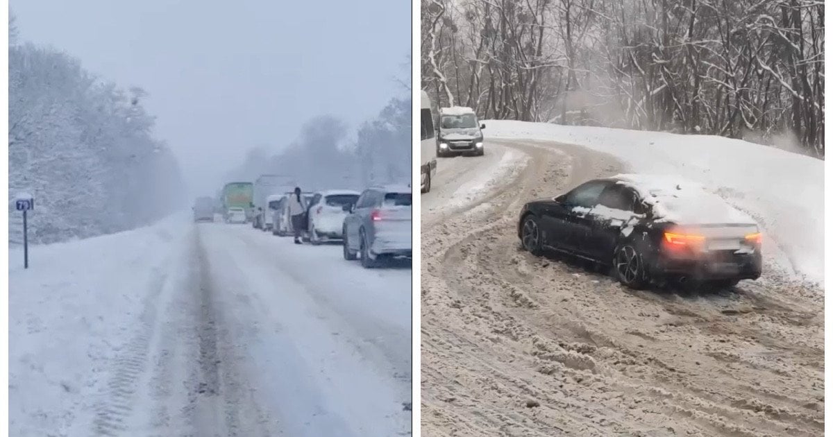 Заметені снігом дороги на заході України