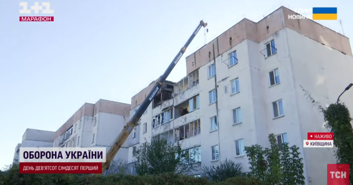Російська атака по Глевасі на Київщині / Скриншот із сюжету ТСН