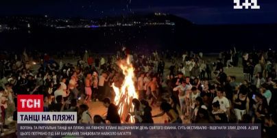 Танцы с бубнами на пляже – испанцы праздновали день Святого Иоанна, прыгая через костры