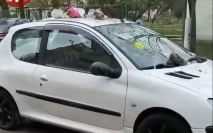 Розбили лобове скло та висипали на машину сміття: у Києві покарали автовласника, який перекрив дорогу (відео)