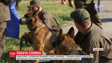 На Львовщине служебные собаки Нацгвардии соревновались в ловкости и выносливости