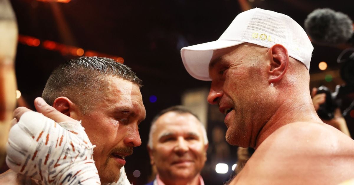 Олександр Усик і Тайсон Ф'юрі / Фото: x.com/DAZNBoxing