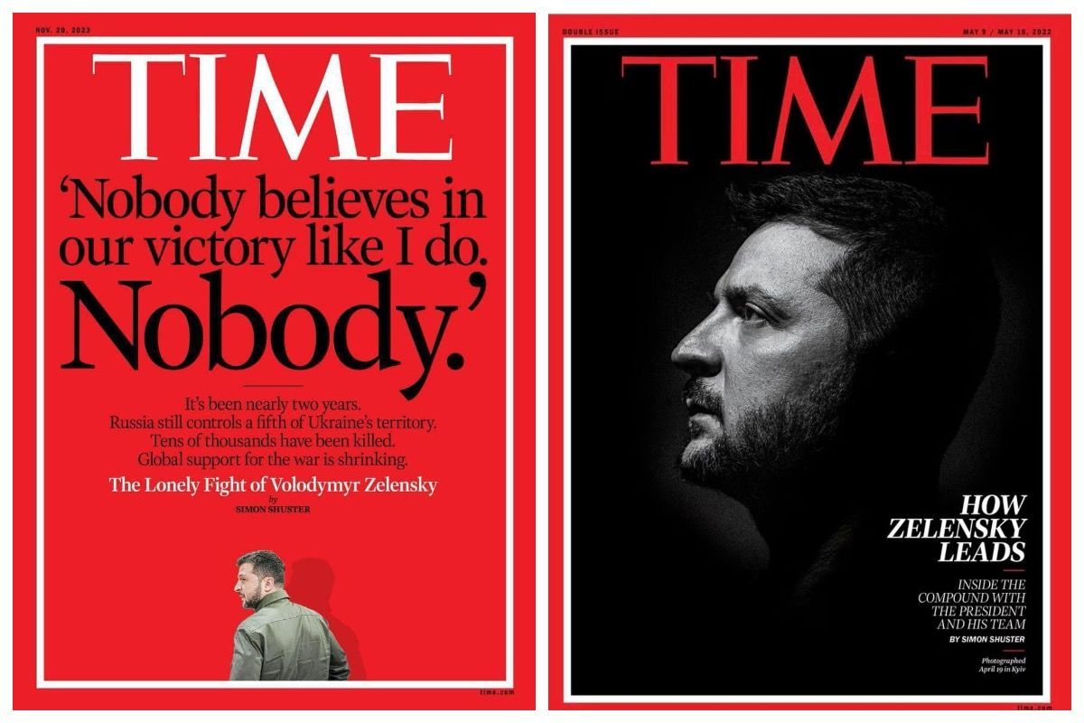 Обкладинки різних номерів журналу Time із Володимиром Зеленським / ©
