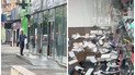 Поврежденные магазины в Шевченковском районе Киева в результате атаки