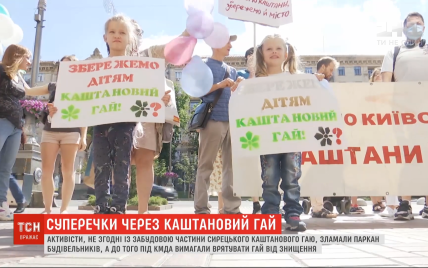 "Киевляне! Сохраним каштаны!": столичные активисты борются против застройки Сырецкого гая