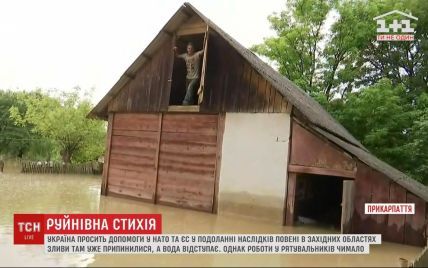 В затопленном селе на Прикарпатье уровень воды местами достигает десяти метров