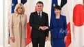 Подружжя Макронів і Санае Такаїті
