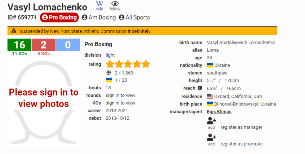  / © boxrec.com