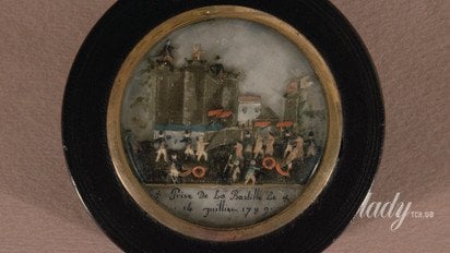 Ґудзик із зображенням штурму Бастилії, кінець 18 століття