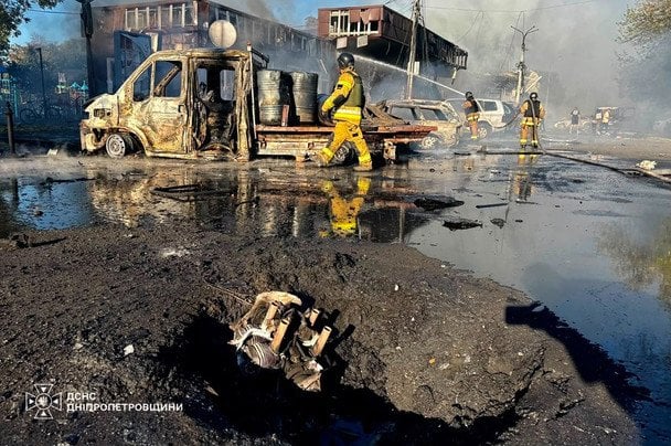 Атака РФ на Павлоград / © ГСЧС Украины