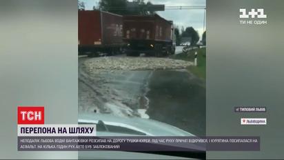 Во Львовской области дорогу на несколько часов заблокировали тушки кур