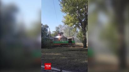 В Запорожье загорелся трамвай