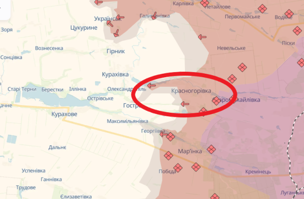 Продвижение РФ в Донбассе. Карта DeepState.