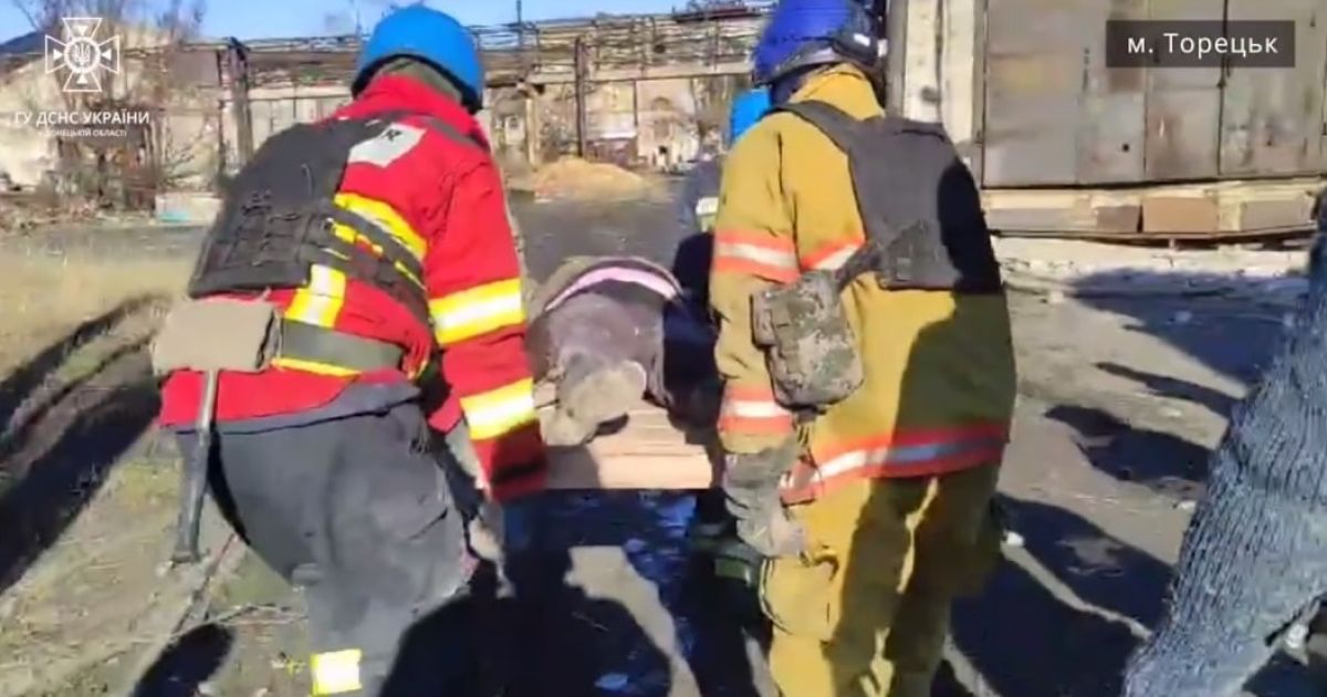 Последствия обстрела Торецкого/Скриншот
