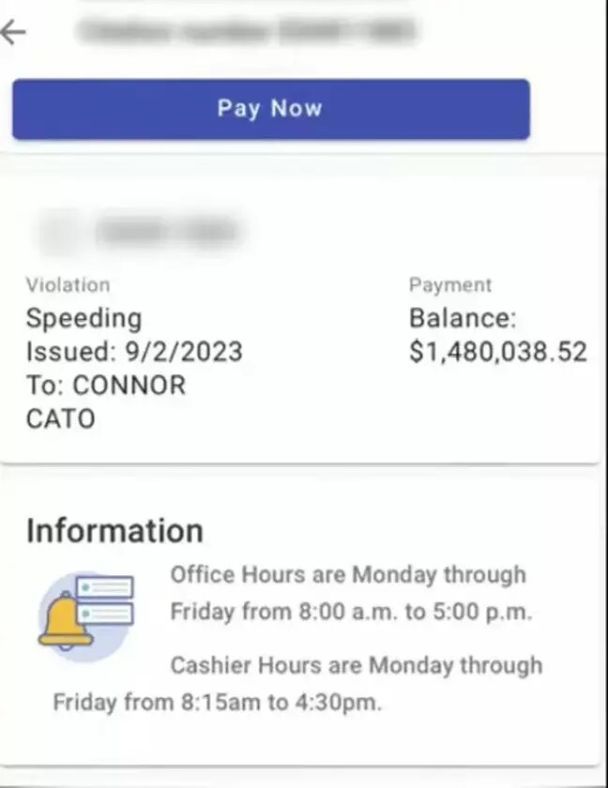 Штраф Коннора Като / Фото: WSAV