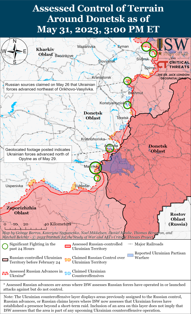 Ситуація на Донбасі. Карта боїв ISW.