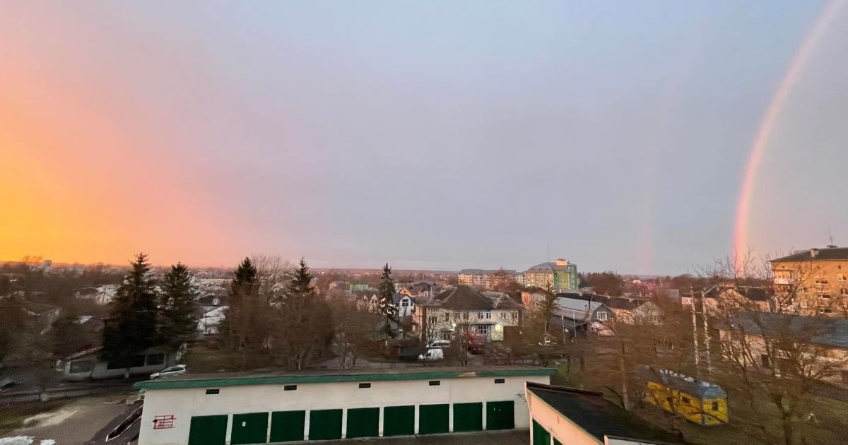 Двойная радуга в Тисменице, фото/Богдан Досюк, Facebook
