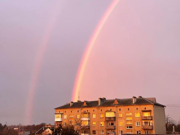 Двойная радуга в Тисменице, фото/Богдан Досюк, Facebook