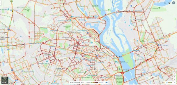 Пробки в Киеве за первый снег