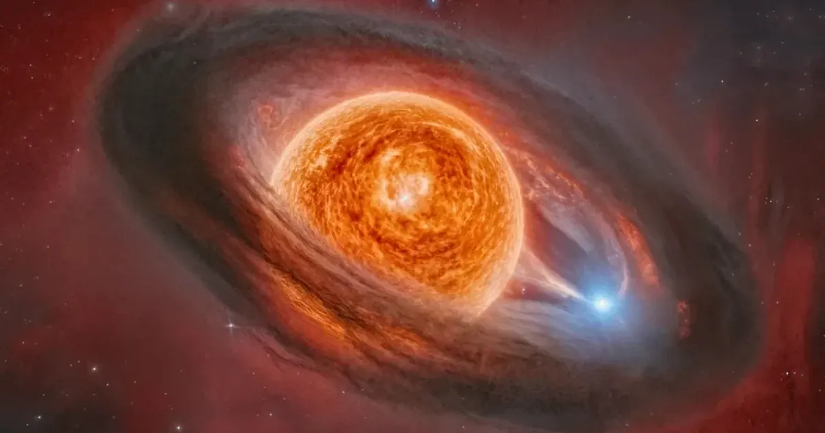 Ілюстрація подвійної системи OH G64. Фото: Daniel Cea Martinez