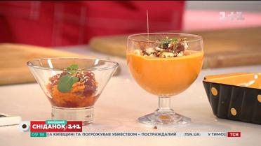 Женя і гарбуз: гратен, солодкий мус з горіховим праліне і десерт з чаєм