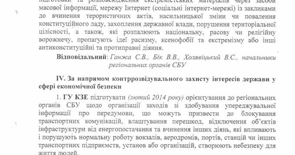Документы СБУ