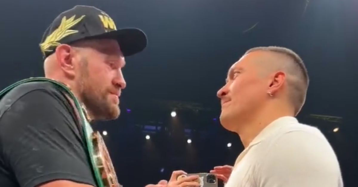 Олександр Усик і Тайсон Ф'юрі / Скриншот відео