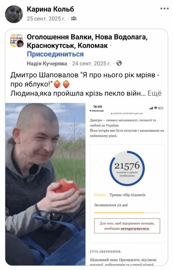 Один из репостов Карины Кольб в 2025 году. Фото: страница Карины Кольб в соцсети.